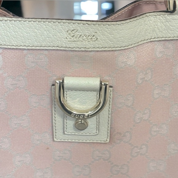 Pink & White Gucci D-Ring Abbey Tote - Picture 6 of 11